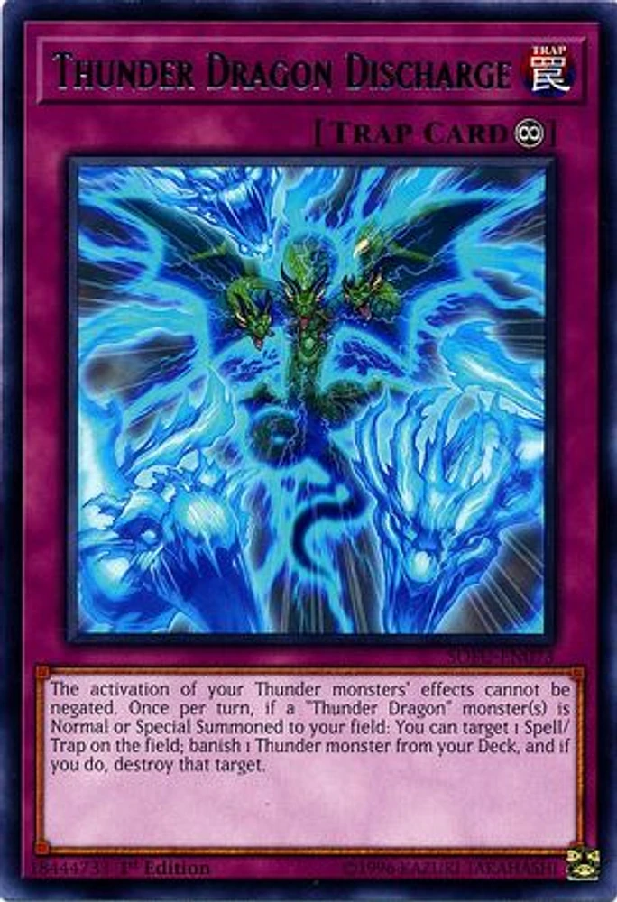 Thunder Dragon Discharge - SOFU-EN073 - Rare - 1st Edition