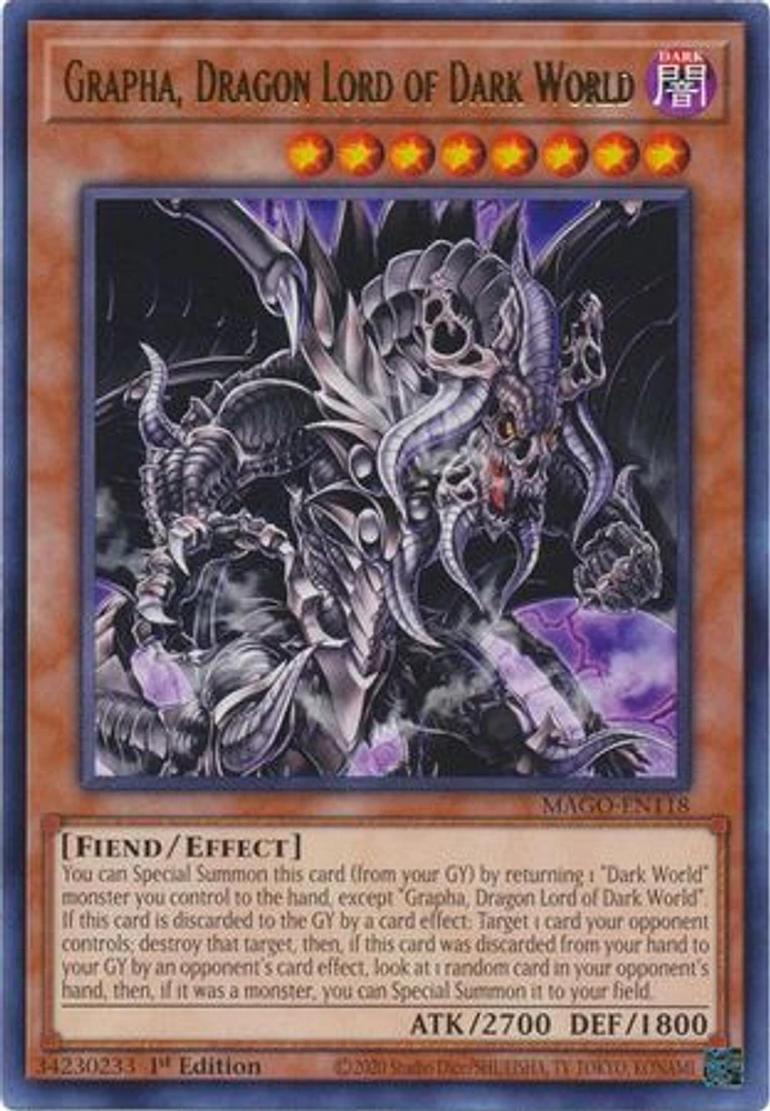 Grapha, Dragon Lord of Dark World - MAGO-EN118 - Rare - 1st Edition