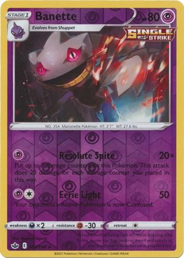 Banette - 063/198 - Rare - Reverse Holo