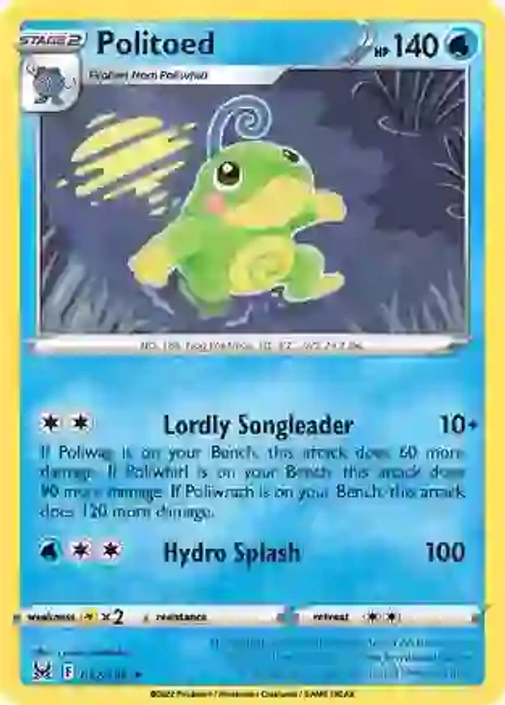 Politoed - 032/196 - Rare - Reverse Holo