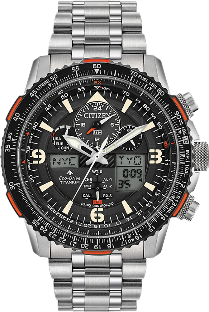Promaster Skyhawk A-T Black Dial 45MM Eco-Drive JY8108-53E