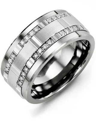 MBU MOD - Men's Quad Diamond Wide Wedding Band