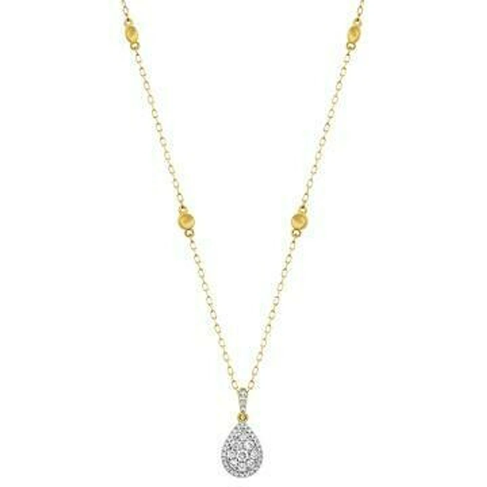 Diamond Teardrop Necklace Yellow Gold