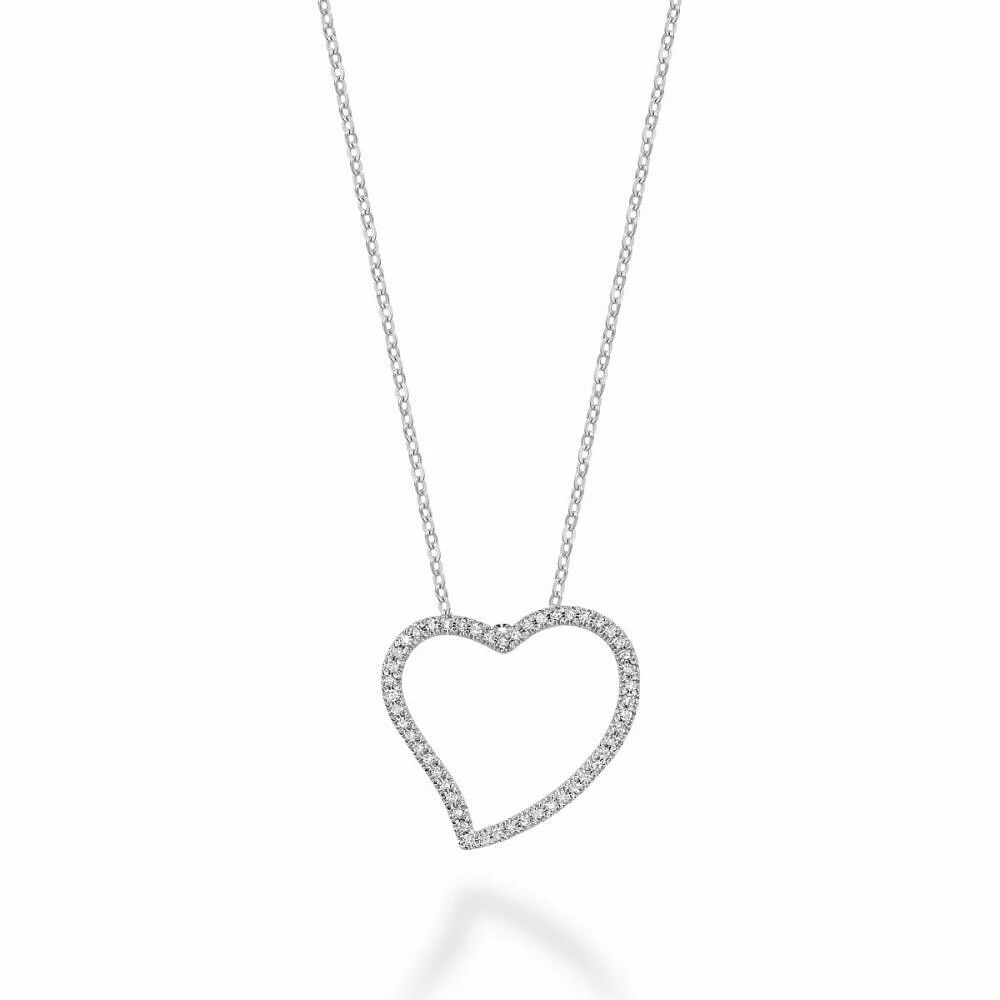 Asymmetrical Diamond Heart Pendant 0.15CTDI White Gold