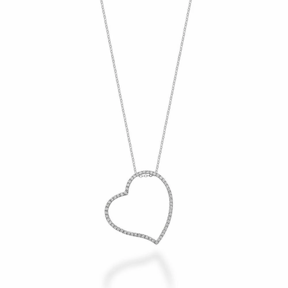 Asymmetrical Diamond Heart Pendant 0.17CTDI White Gold