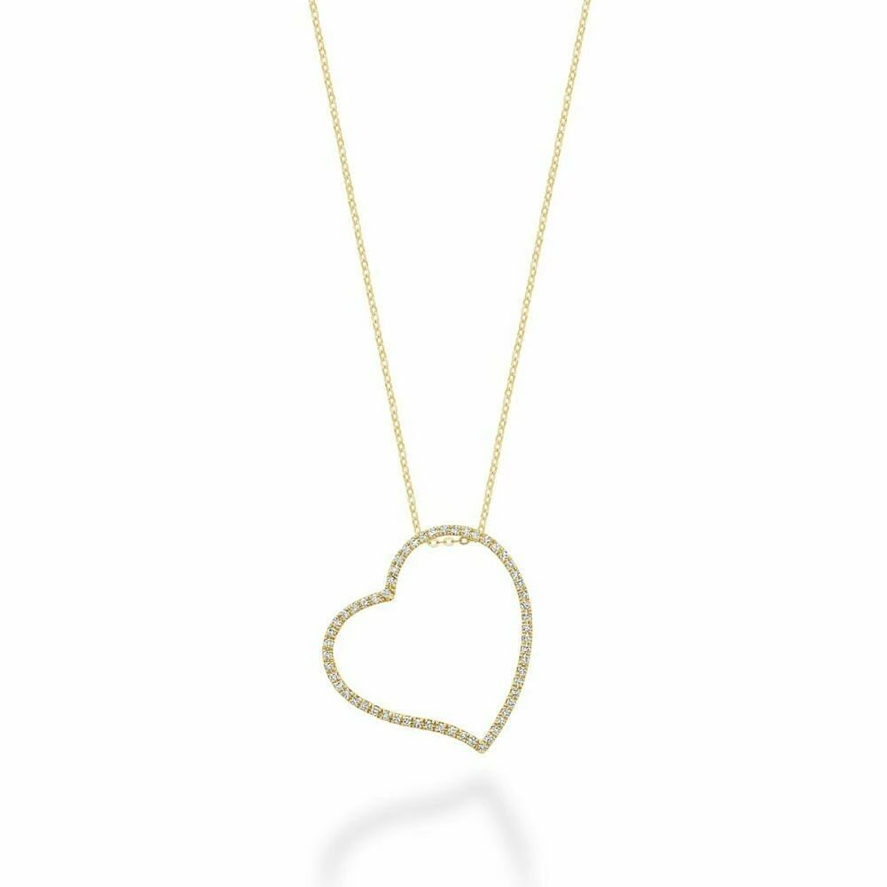 Asymmetrical Diamond Heart Pendant 0.33CTDI Yellow Gold