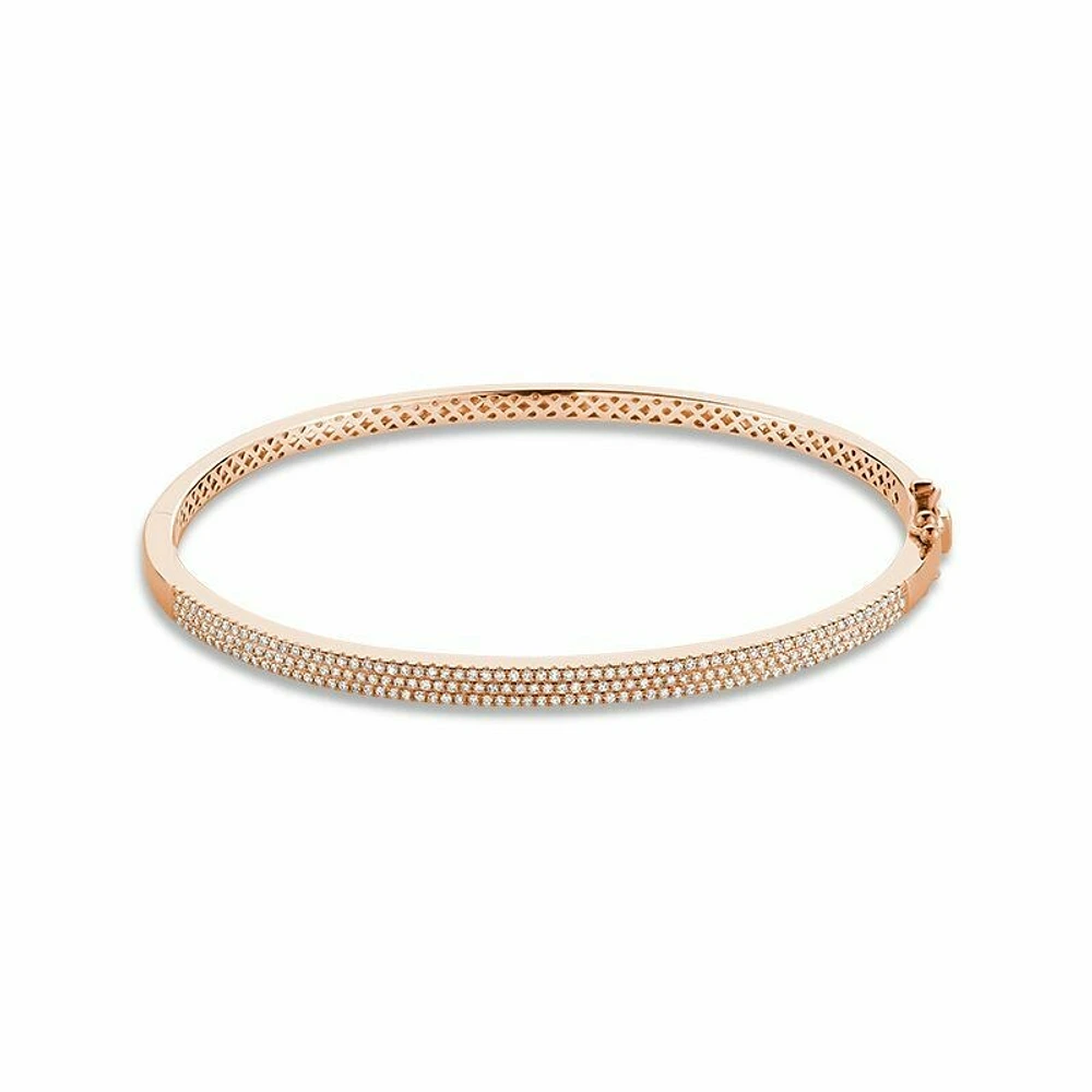 Micro Pave Bangle Bracelet 1.00CTDL Rose Gold