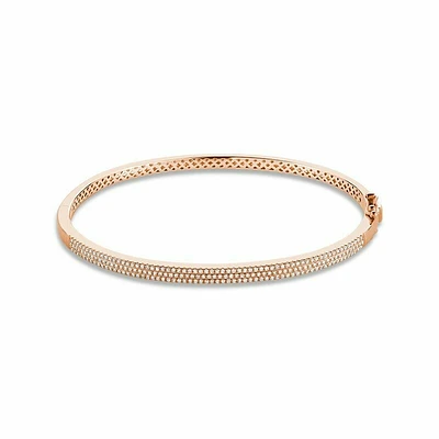 Micro Pave Bangle Bracelet 1.00CTDL Rose Gold