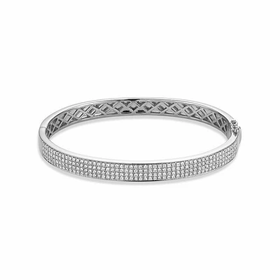 Micro Pave Bangle Bracelet 1.50CTDL White Gold