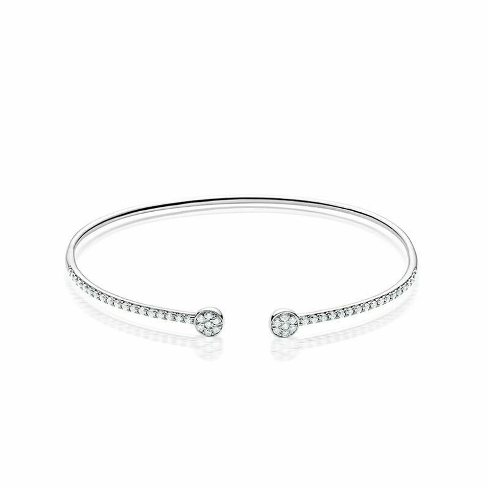 Open Pave Diamond Bangle 0.50CTDI White Gold