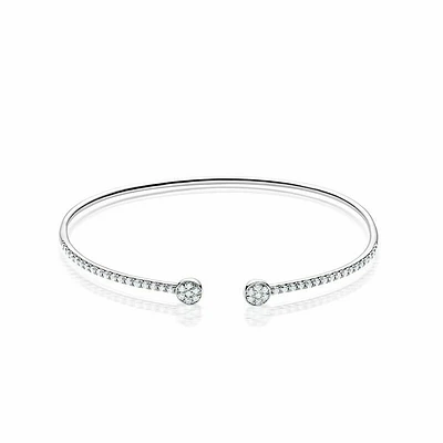 Open Pave Diamond Bangle 0.50CTDI White Gold