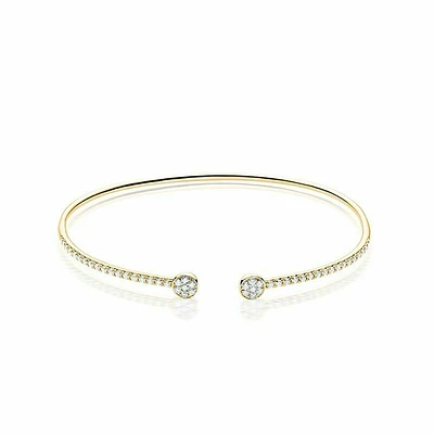 Open Pave Diamond Bangle 0.50CTDI Yellow Gold