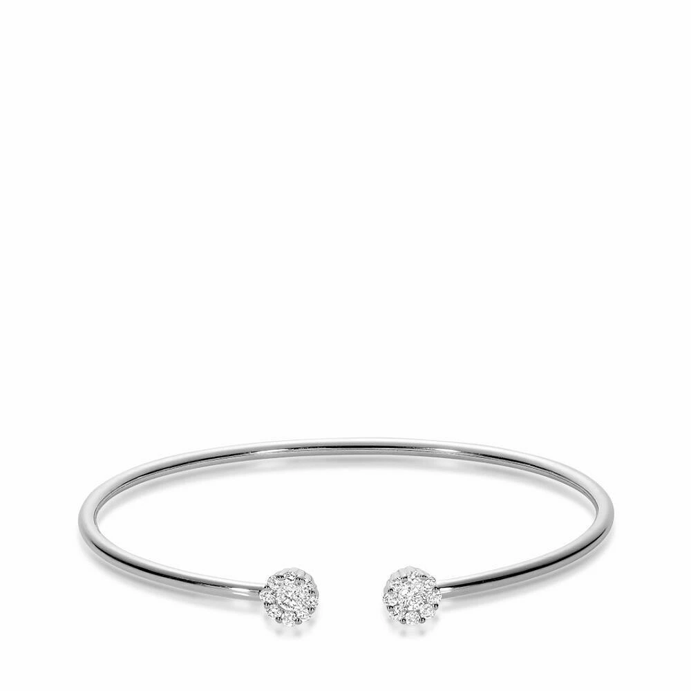 Cluster Diamond Bangle 0.50CTDI White Gold