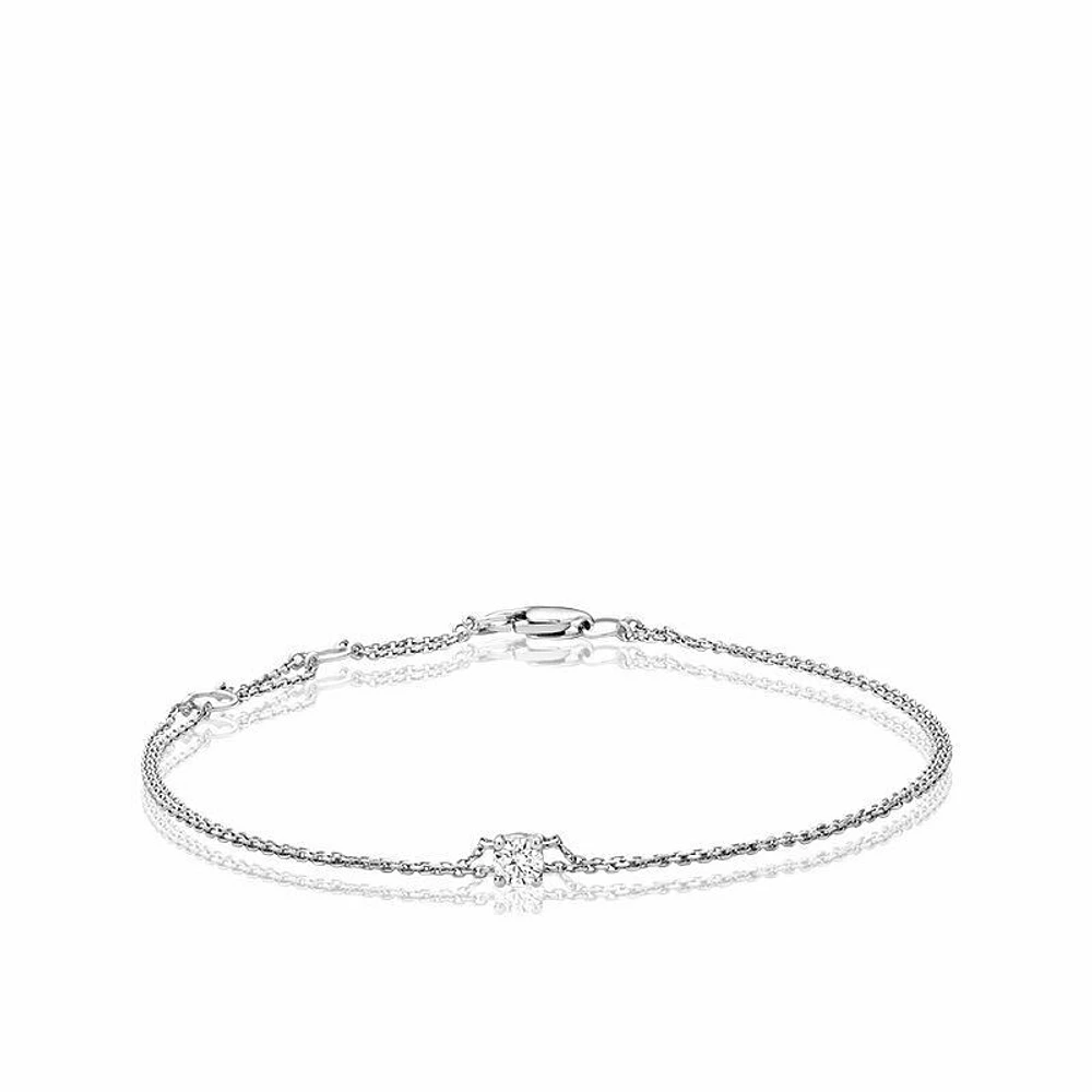 Solitaire Diamond Bracelet 0.15CTDI White Gold