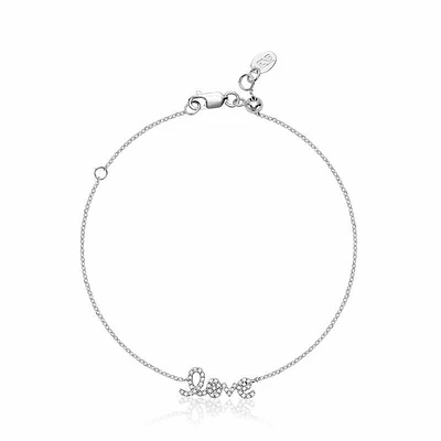 Mini "Love" Diamond Bracelet 0.11CTDI White Gold
