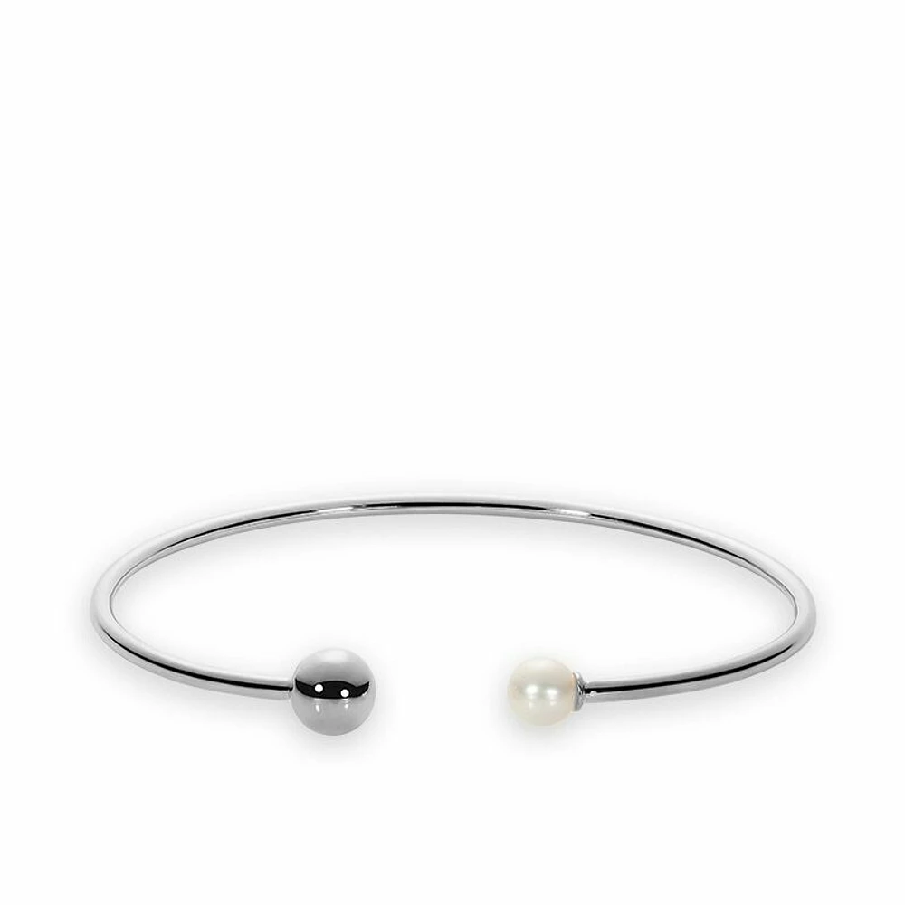 Cultured Freshwater Pearl Bangle White Gold