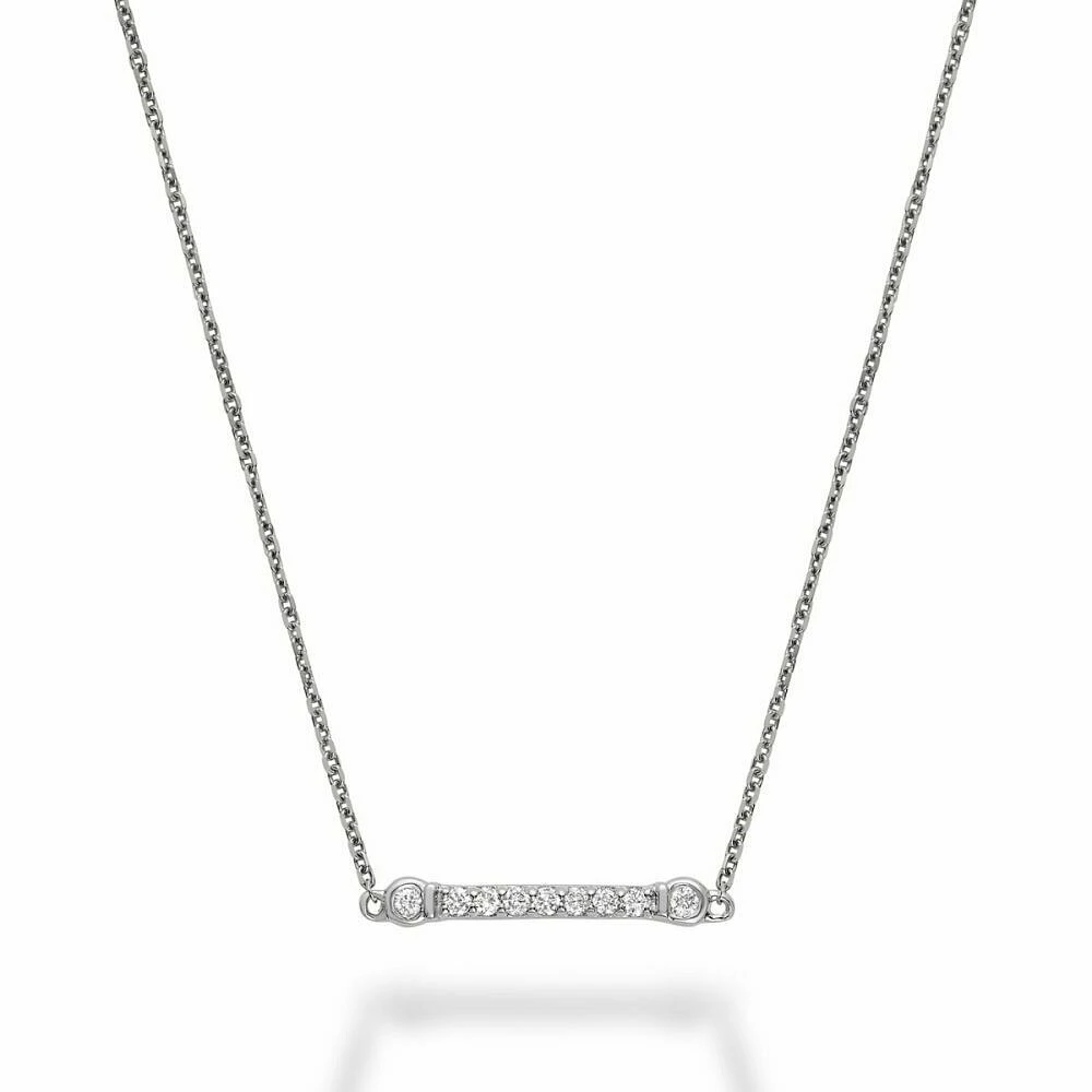 Bar Bezel Diamond Necklace 0.10CTDI White Gold