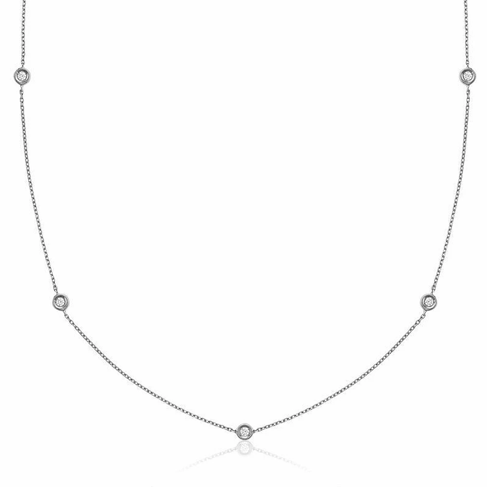 Bezel Diamond by the Yard Necklace 0.25CTDI White Gold