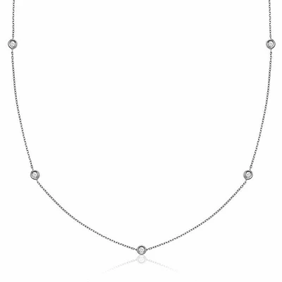 Bezel Diamond by the Yard Necklace 0.25CTDI White Gold