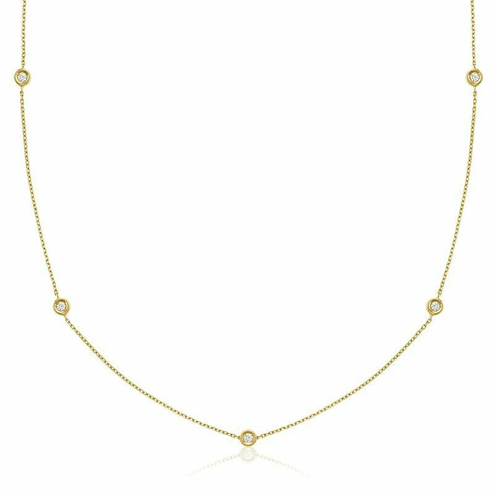Bezel Diamond by the Yard Necklace 0.25CTDI Yellow Gold