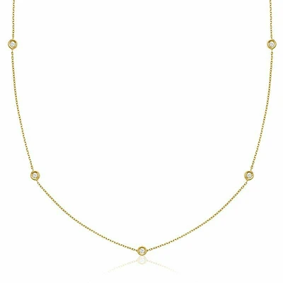Bezel Diamond by the Yard Necklace 0.25CTDI Yellow Gold