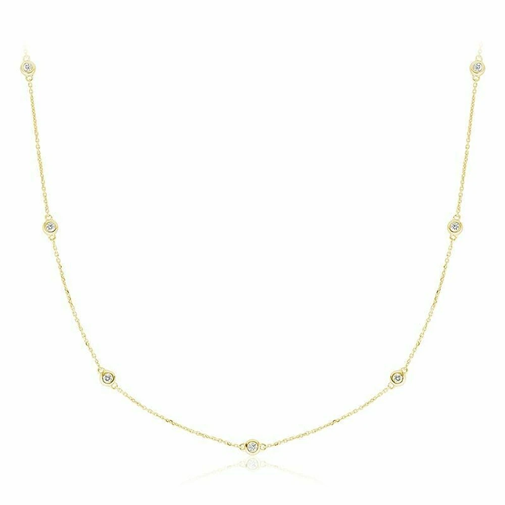 Diamond by the Yard Necklace 0.25CTDI Yellow Gold