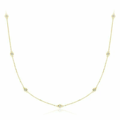 Diamond by the Yard Necklace 0.25CTDI Yellow Gold