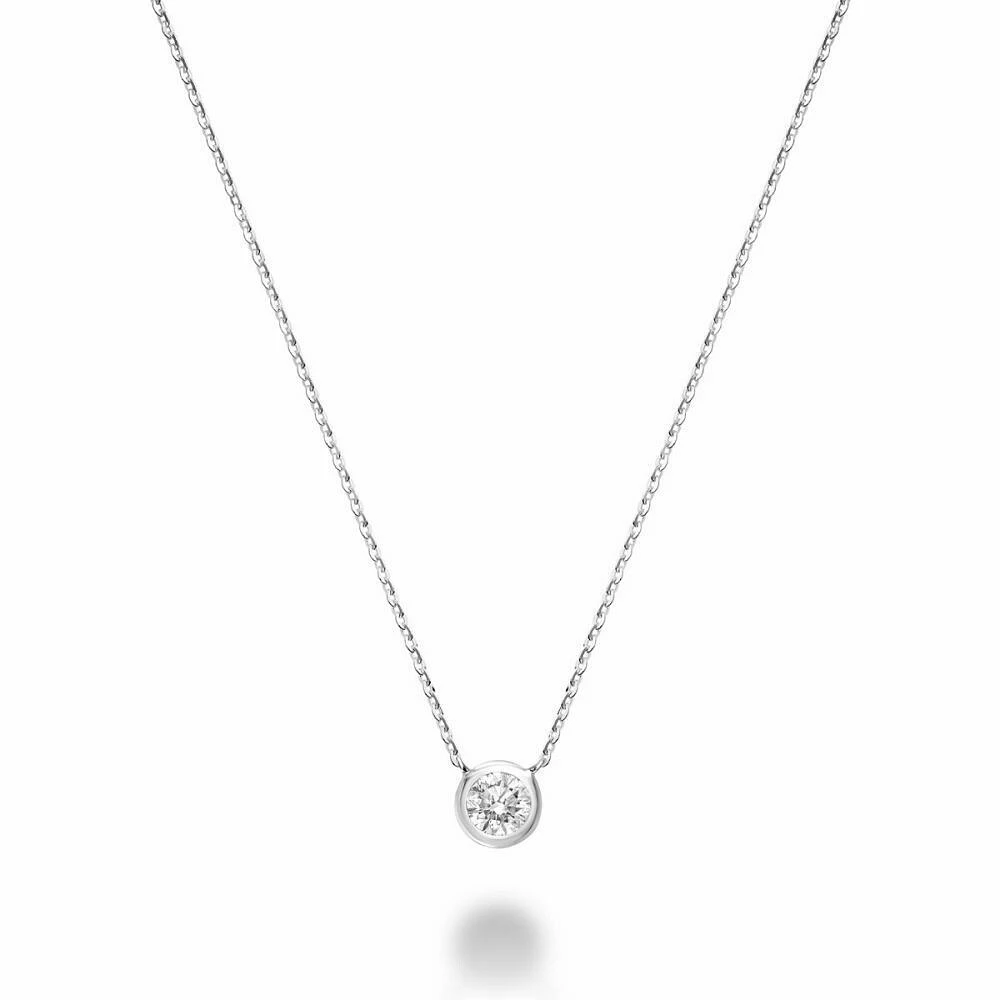 Bezel Set Diamond Necklace 0.15CTDI White Gold
