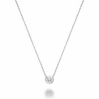 Bezel Set Diamond Necklace 0.15CTDI White Gold