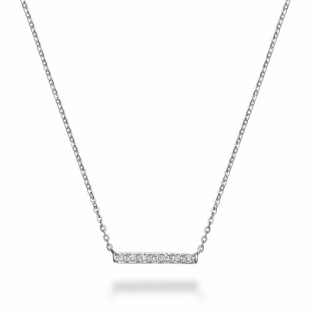 Diamond Bar Necklace 0.10CTDI White Gold