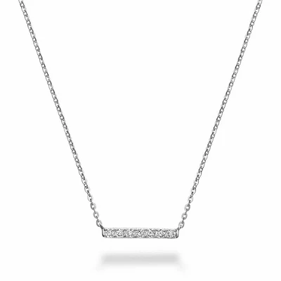 Diamond Bar Necklace 0.10CTDI White Gold