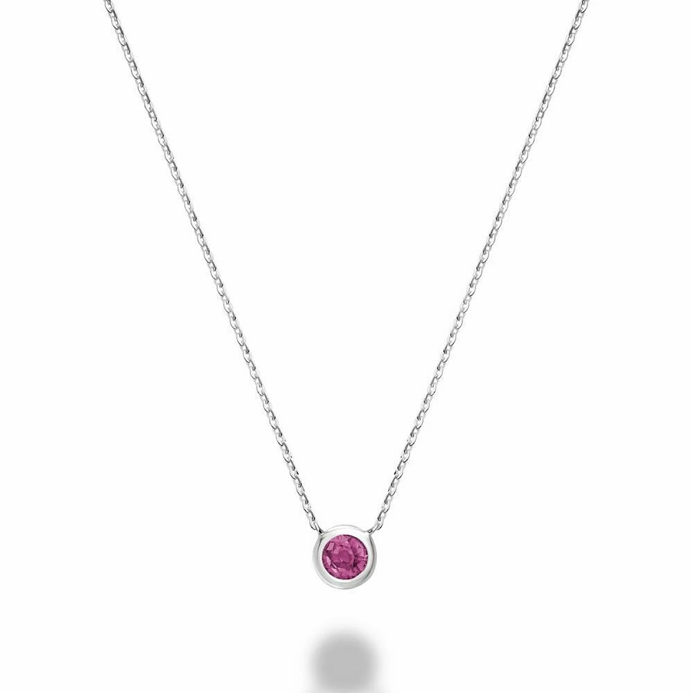 Bezel Set Pink Topaz Necklace Gold