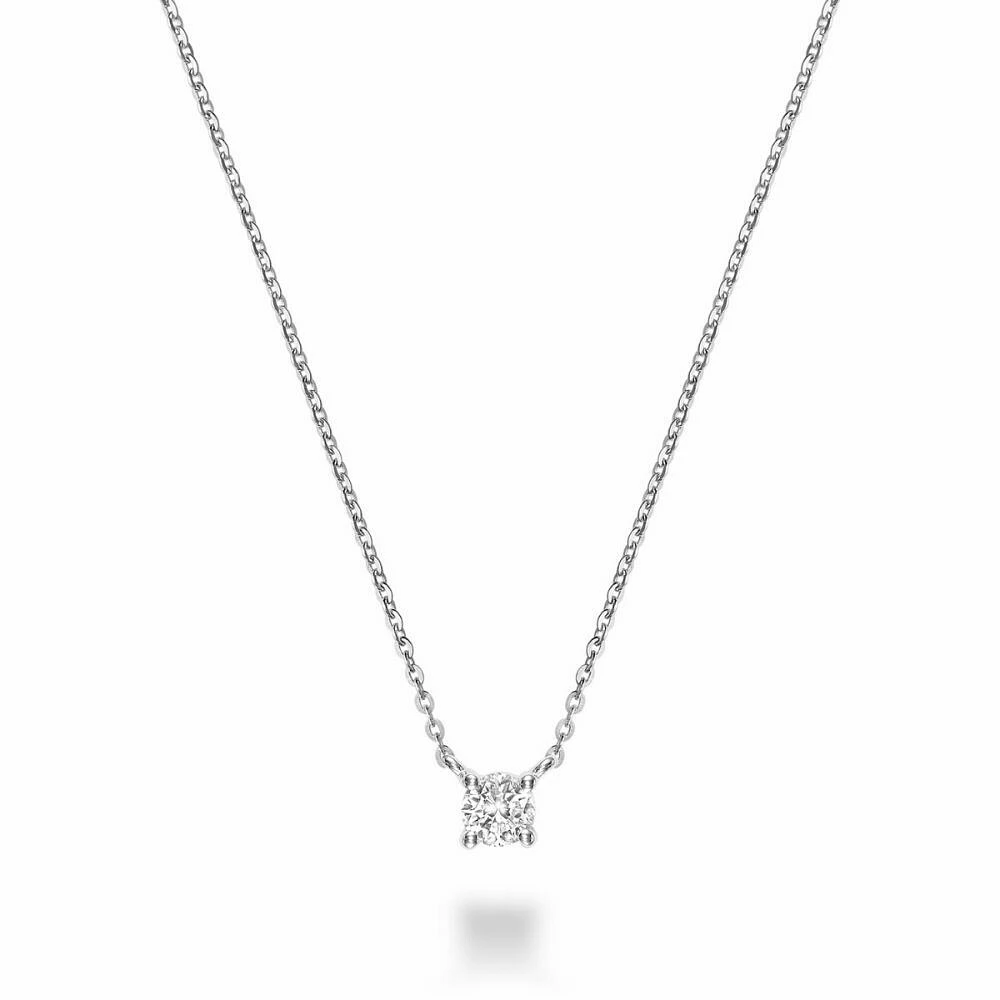 Solitaire Diamond Necklace 0.07CTDI White Gold