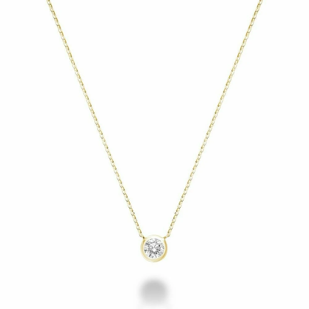 Bezel Set Diamond Necklace 0.15CTDI Yellow Gold