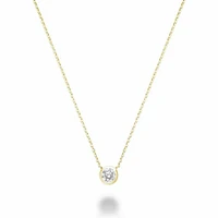 Bezel Set Diamond Necklace 0.15CTDI Yellow Gold