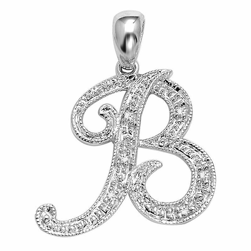SCRIPT B 10K 0.02CTDI White Gold