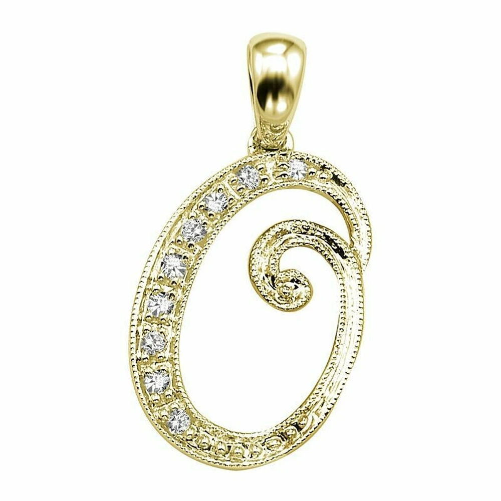 SCRIPT O 10K 0.04CTDI Yellow Gold
