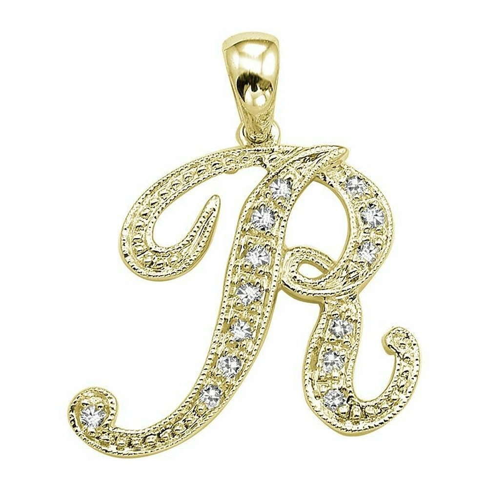 SCRIPT R 10K 0.06CTDI Yellow Gold