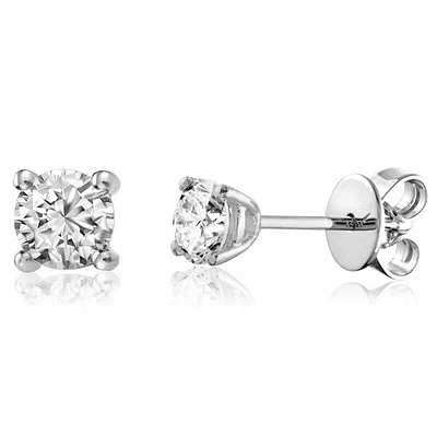 Solitaire Diamond Stud Earrings 0.05CTDI Gold