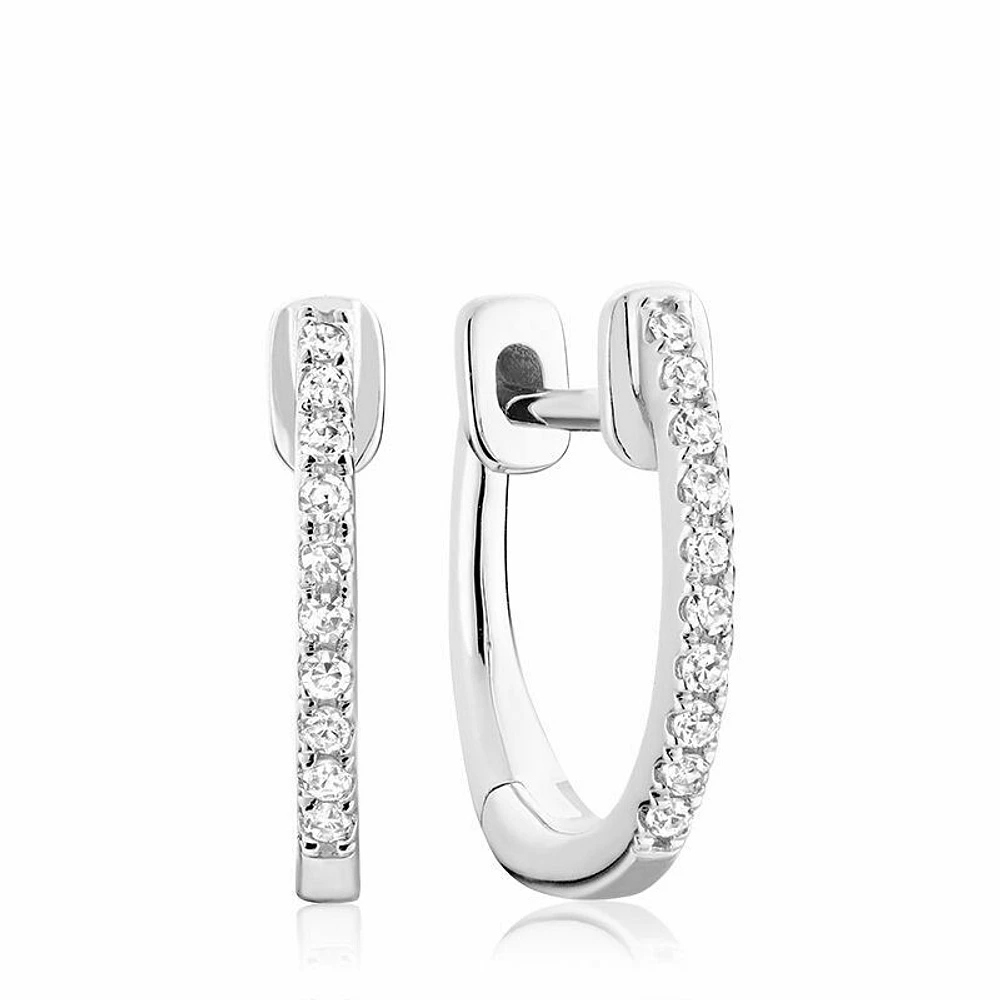 Diamond Huggie Earrings 0.08CTDI White Gold