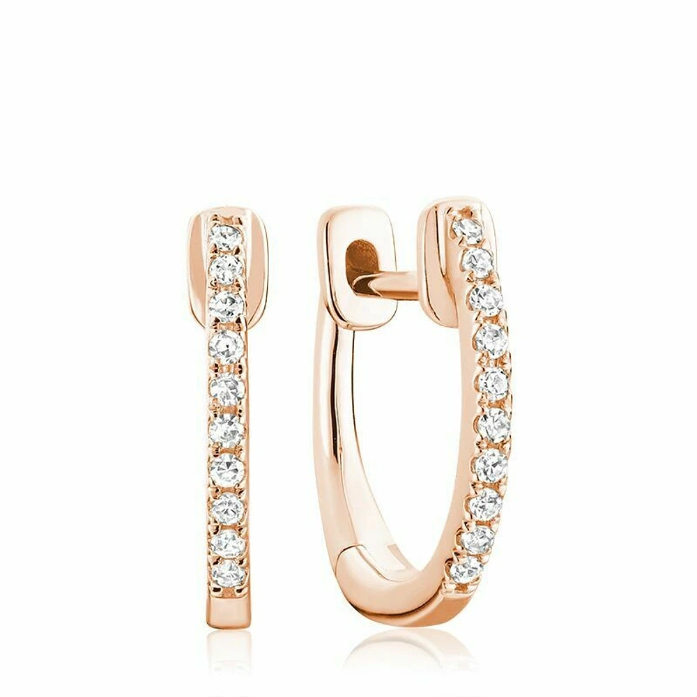Diamond Huggie Earrings 0.08CTDI Rose Gold