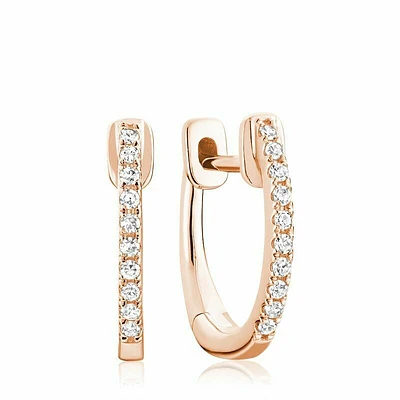 Diamond Huggie Earrings 0.08CTDI Rose Gold