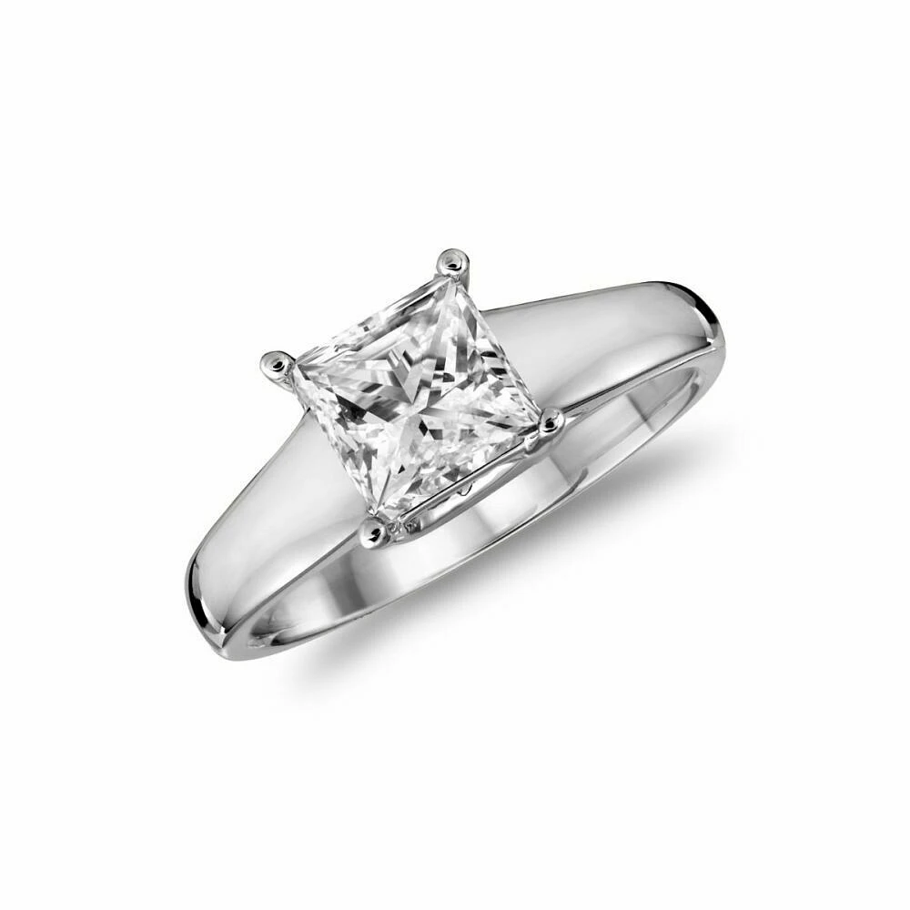 Diamond Solitaire Princess Cut Engagement Ring 14KT White Gold 0.15 carat - 0.50 CT