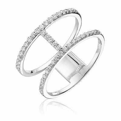 Open Shank Diamond Fashion Ring White Gold