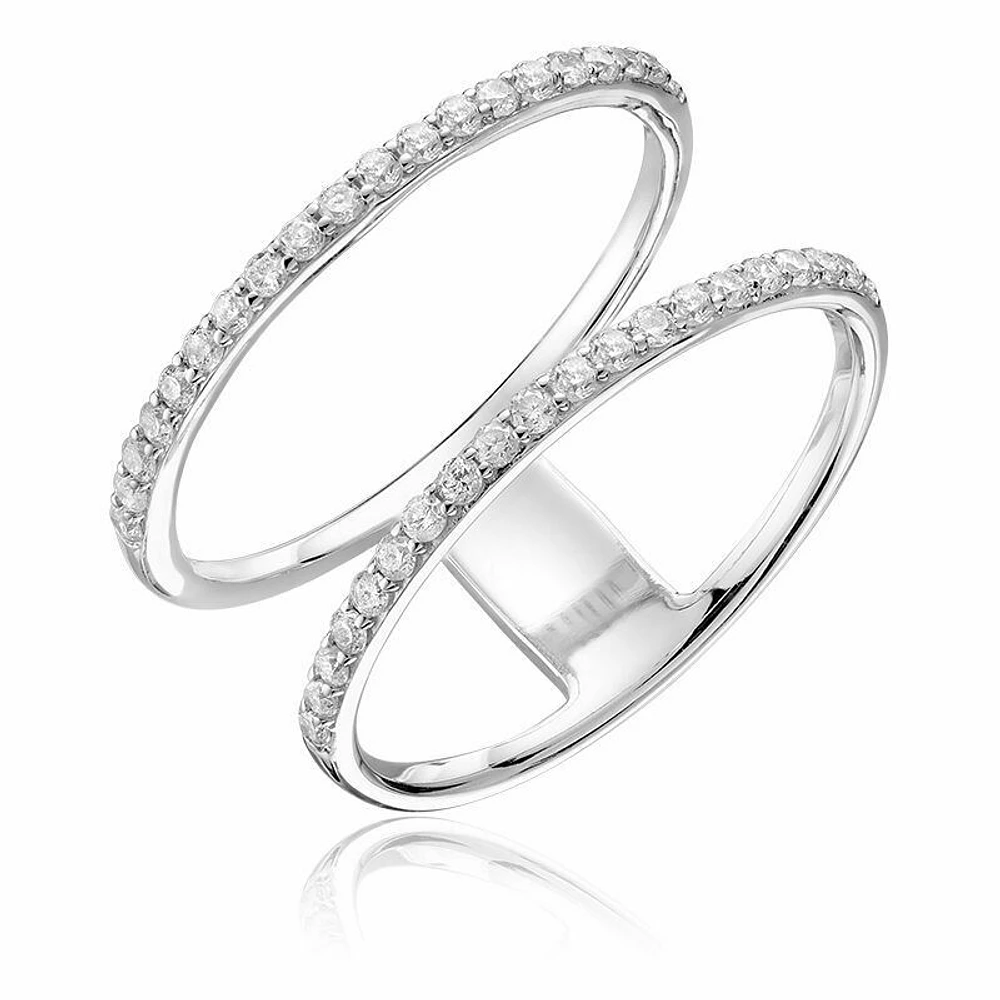 Open Split Shank Diamond Fashion Ring White Gold
