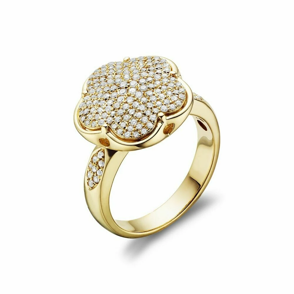 Flower Mount Diamond Fashion Ring 0.50CTDI Yellow Gold
