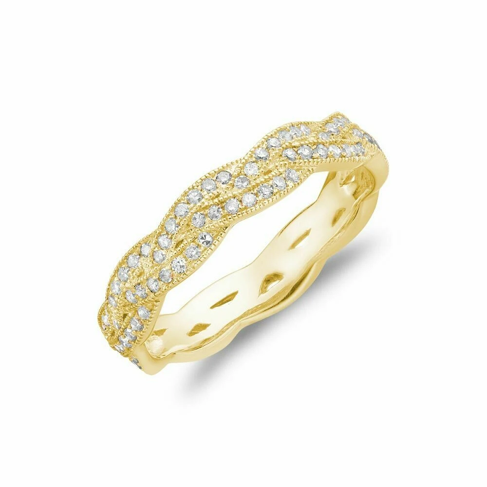 Diamond Pavé Braided Band 14KT Yellow Gold 0.21CTDI