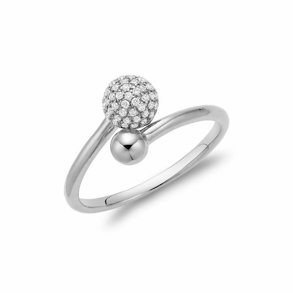 Diamond Pave Crossover Ring White Gold