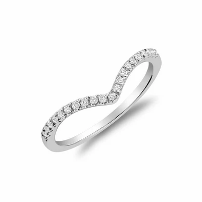 Diamond V Shape Fashion Ring White Gold