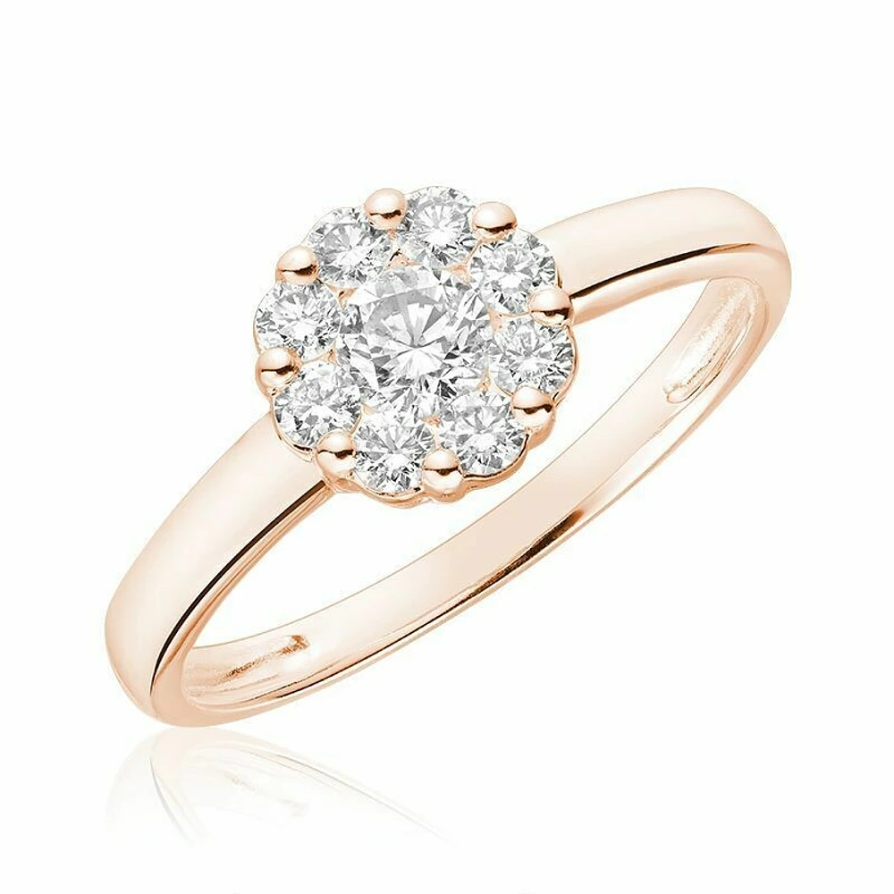 Cluster Mount Diamond Ring 0.10CTDI Rose Gold